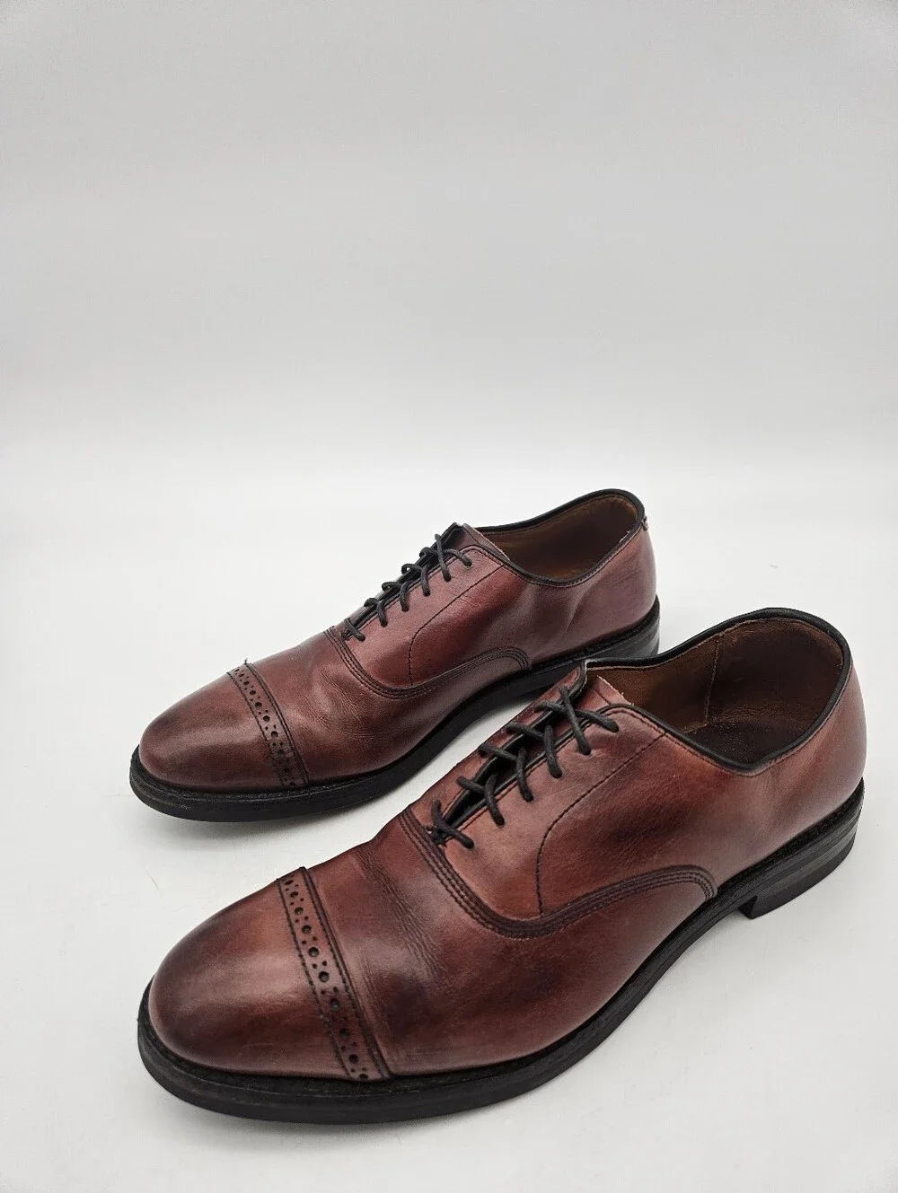 Allen Edmunds 5th Avenue Cap To Oxford Men's Dress Shoes Size 9C Brown Lace Up
